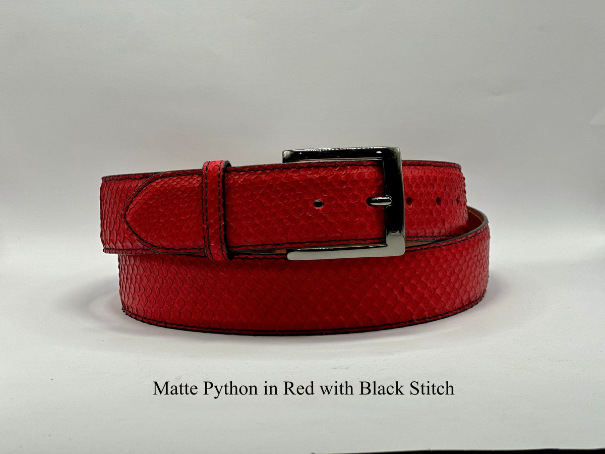 Chloe genuine python Snake whip stitch belt size 75 Alexander McQueen Belt Black Leather Snake Skin main image 4
